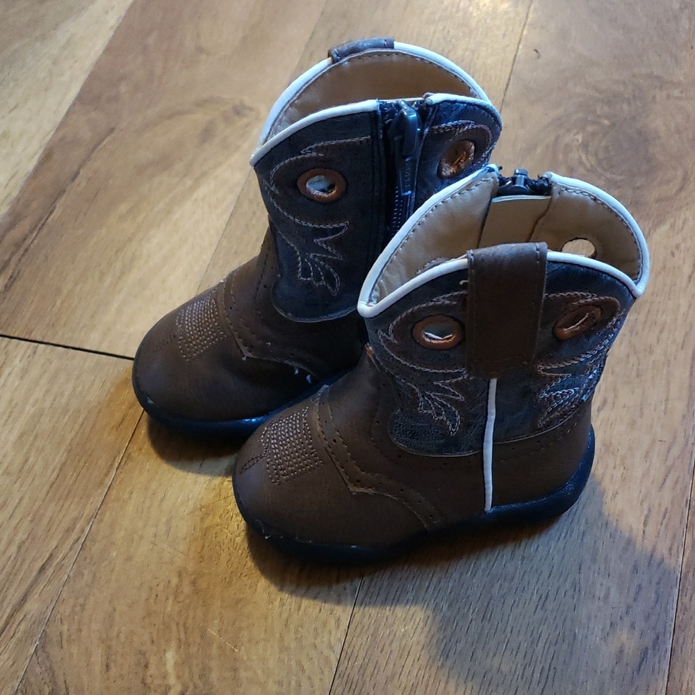 Roper Blue And Brown Infant Cowboy Boots Size 3